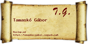 Tamaskó Gábor névjegykártya